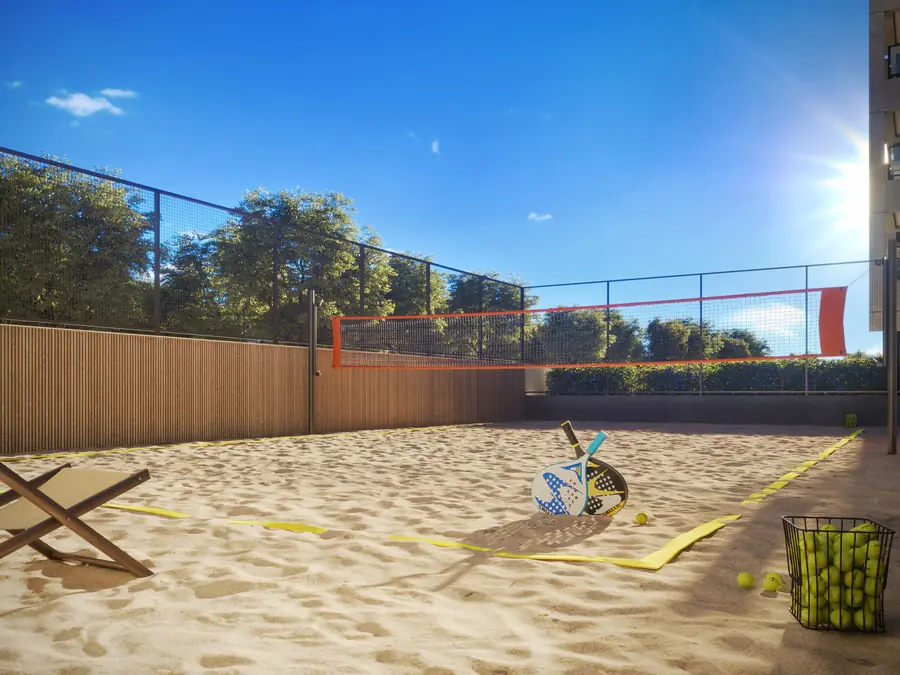 Quadra de beach tennis do NID Alphaville, perspectiva ilustrada